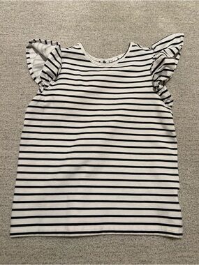Janie and Jack Navy & White Striped Top